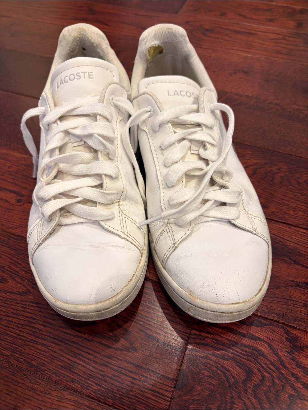 Lacoste Women's White Low-Top Sneakers with Lace-Up Closure